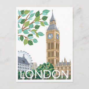 Big Ben London Reiseillustration Postkarte