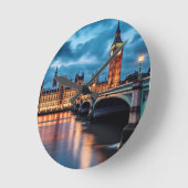 Big Ben, London. Runde Wanduhr (Winkel)