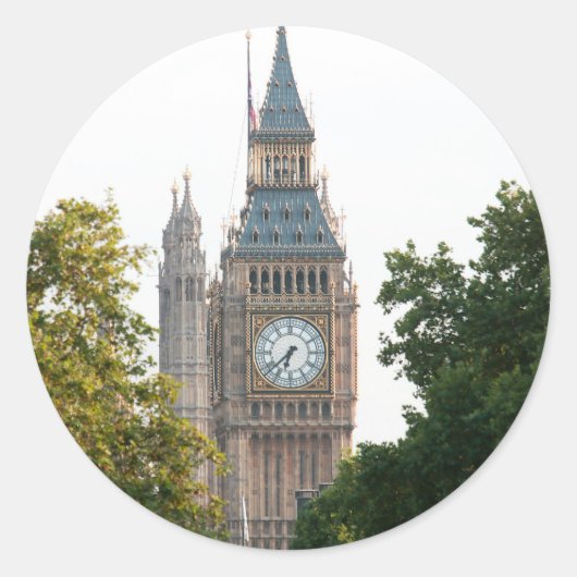 Big Ben London Runder Aufkleber (Vorderseite)