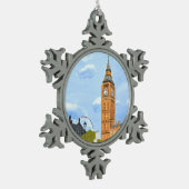 Big Ben London Schneeflocken Zinn-Ornament (Links)