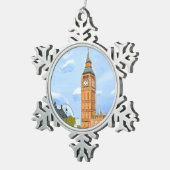 Big Ben London Schneeflocken Zinn-Ornament (Rechts)
