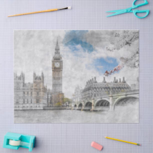 Big Ben London Tissue Paper - UK Souvenir Gift Seidenpapier