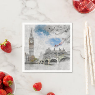 Big Ben London UK Napkins - Britisches Reisedekor Serviette