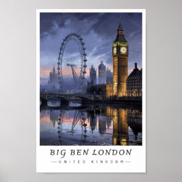 Big Ben London UK Wall Art, Cityscape  Poster