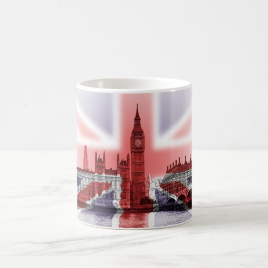 Big Ben London und Gewerkschafts-Jackflagge Kaffeetasse (Mittel)