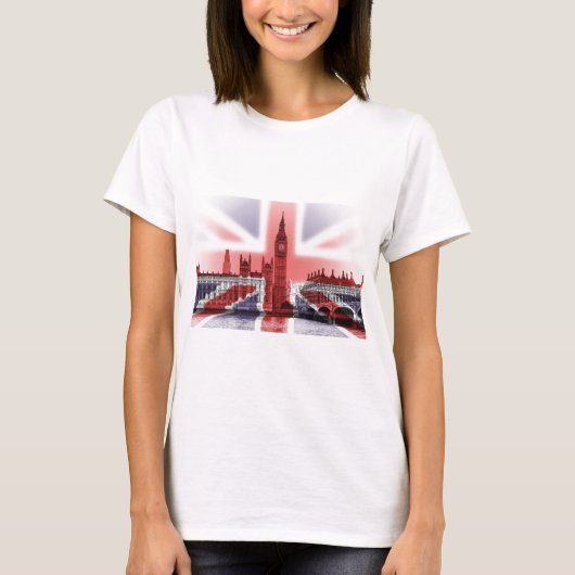 Big Ben London und Gewerkschafts-Jackflagge T-Shirt (Vorderseite)