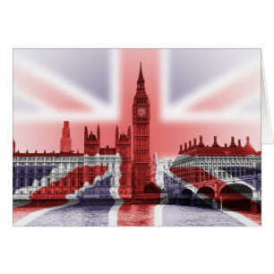 Big Ben London und Union Jack Fahne