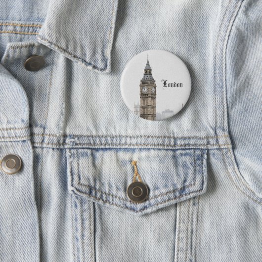 Big Ben London (Wasserfarbe) Button (Beispiel)