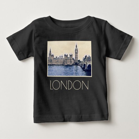 Big Ben London Watercolor Baby T-shirt (Vorderseite)