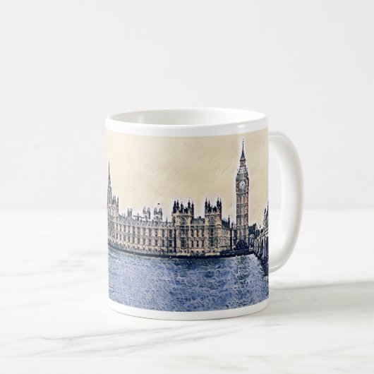 Big Ben London Watercolor  Kaffeetasse (VorderseiteRechts)