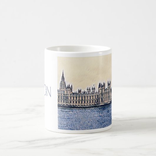 Big Ben London Watercolor  Kaffeetasse (Mittel)