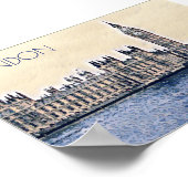 Big Ben London Watercolor Poster (Ecke)