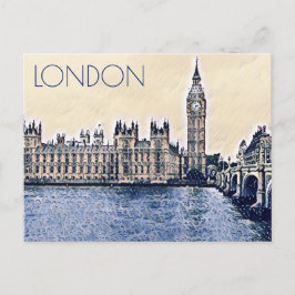Big Ben London Watercolor Postkarte
