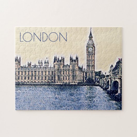 Big Ben London Watercolor Puzzle (Horizontal)