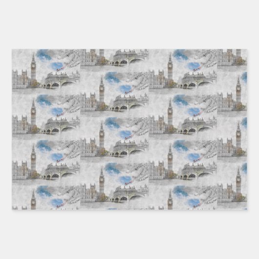Big Ben London Wrapping Paper - UK Travel Geschenkpapier Set (Vorderseite 3)