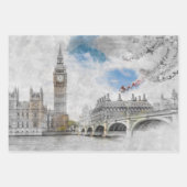 Big Ben London Wrapping Paper - UK Travel Geschenkpapier Set (Vorderseite)