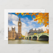 Big Ben mit Autumn Leaves, London Postkarte (Vorne/Hinten)