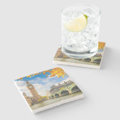 Big Ben mit Autumn Leaves, London Steinuntersetzer (Seitenansicht)