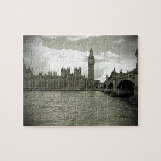 Big Ben Parlament in Schwarz & Weiß - 8x10 -110 PC Puzzle (Horizontal)