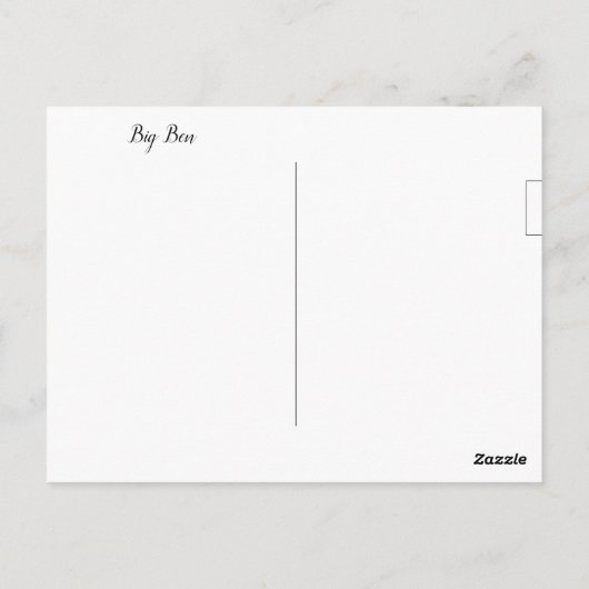 Big Ben Postcard Postkarte (Rückseite)