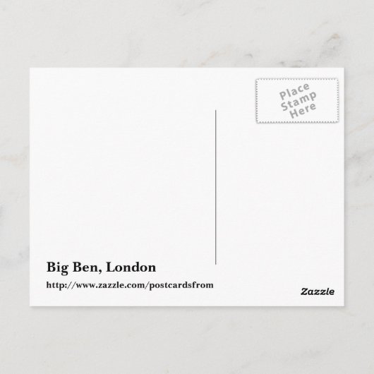 Big Ben Postkarte (Rückseite)