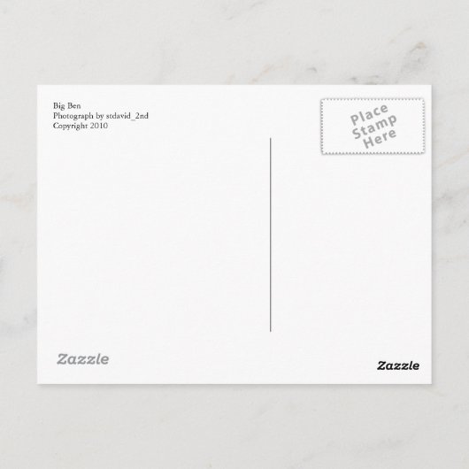 Big Ben Postkarte (Rückseite)