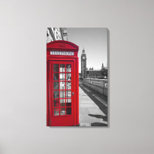 Big Ben Red Telefone Box Leinwanddruck