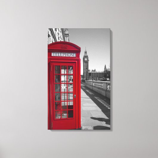 Big Ben Red Telefone Box Leinwanddruck (Vorderseite)
