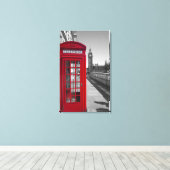 Big Ben Red Telefone Box Leinwanddruck (Insitu (Holzboden))