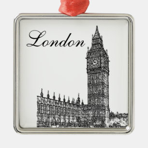 Big Ben Silbernes Ornament