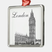 Big Ben Silbernes Ornament (Links)