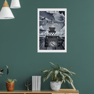 Big Ben Surreal britische Kunst, London Poster