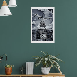 Big Ben Surreal British Art, London Poster