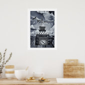 Big Ben - Surreal London Art /England Poster (Küche)