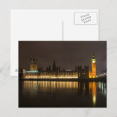 Big Ben und das Parlament nachts Postkarte (Vorne/Hinten)