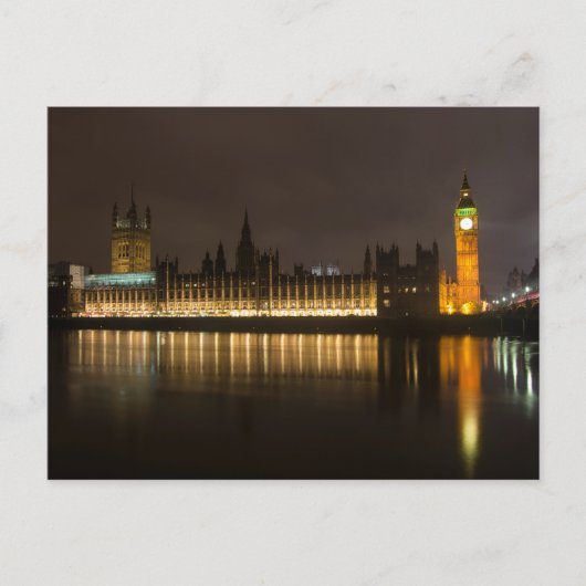 Big Ben und das Parlament nachts Postkarte (Vorderseite)