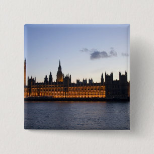 Big Ben und das Parlamentsgebäude in der Stadt Button