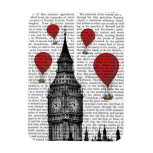 Big Ben und glühende Luft-Ballone Magnet