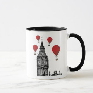 Big Ben und glühende Luft-Ballone Tasse