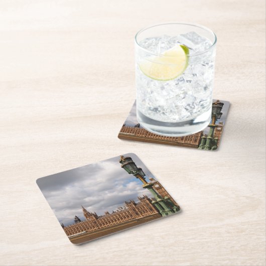 Big Ben und Häuser des Parlaments in Rechteckiger Pappuntersetzer (Vor Ort)