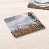 Big Ben und Häuser des Parlaments in Rechteckiger Pappuntersetzer (angewinkelt)