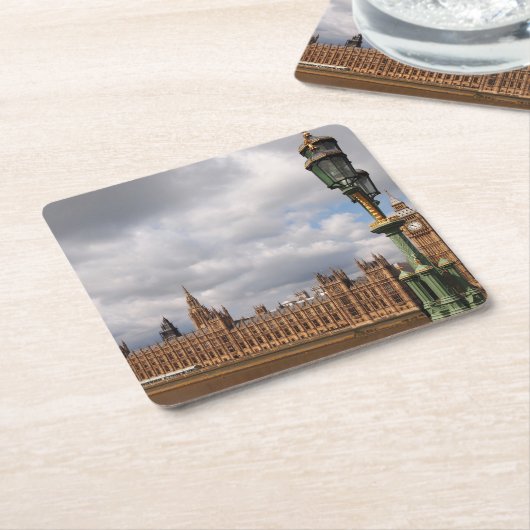 Big Ben und Häuser des Parlaments in Rechteckiger Pappuntersetzer (angewinkelt)