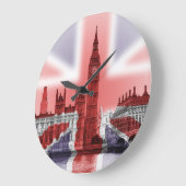 Big Ben und Houses of Parliament, Union Jack Große Wanduhr (Winkel)