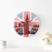 Big Ben und Houses of Parliament, Union Jack Große Wanduhr (Zuhause)