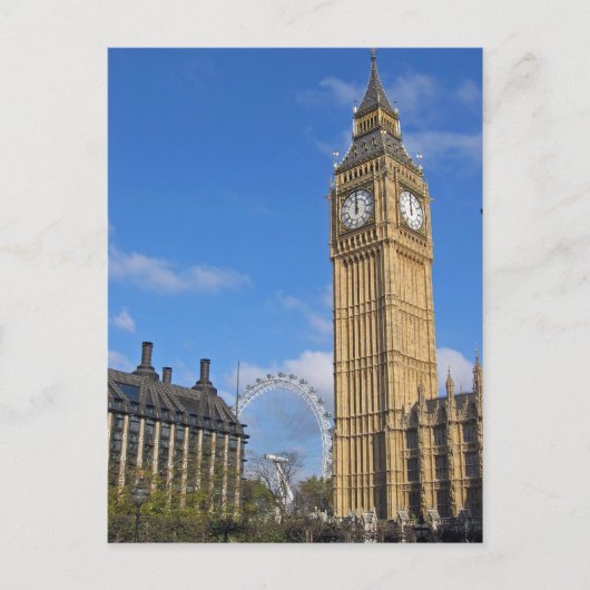 Big Ben und London Eye Postcard Postkarte (Vorderseite)