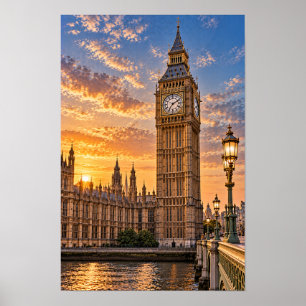 Big Ben und Palace of Westminster Sonnenuntergang Poster