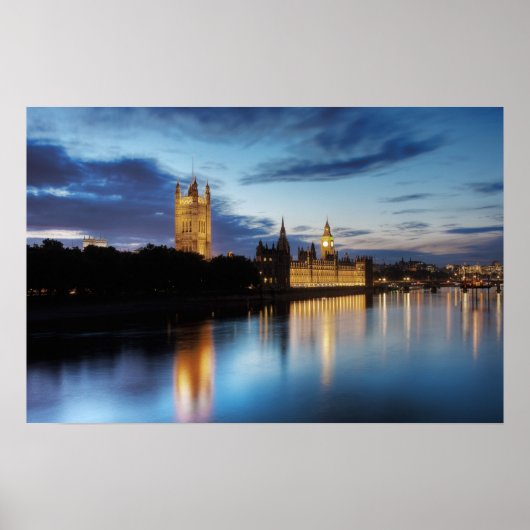 Big Ben und Palast von Westminster in der Nacht Poster (Vorne)