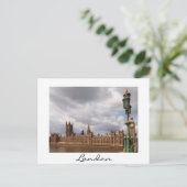 Big Ben und Parlament in London weiße Textkarte Postkarte (Stehend Vorderseite)
