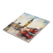 Big Ben und Red Bus in London Fliese (Seite)