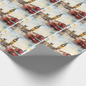 Big Ben und Red Bus in London Geschenkpapier (Ecke)